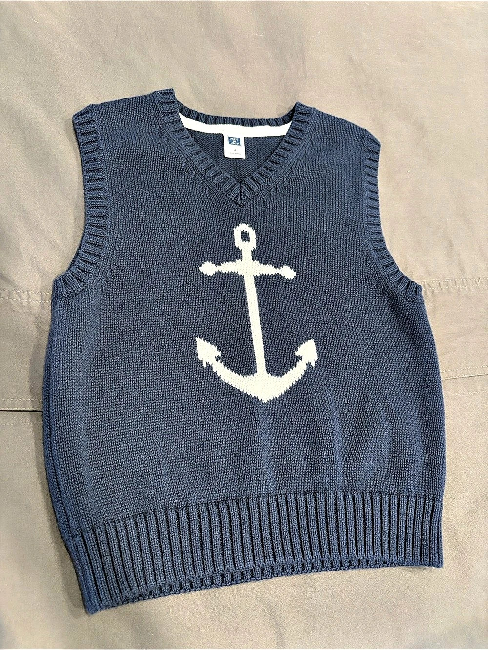 Jamie Kay Anchor Knit Sweater Vest in Blue Boys Size 4 Like New